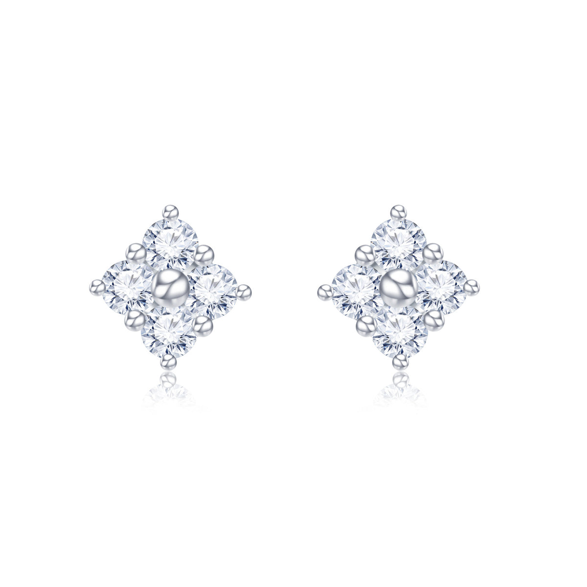 18K White Gold Diamond Earrings