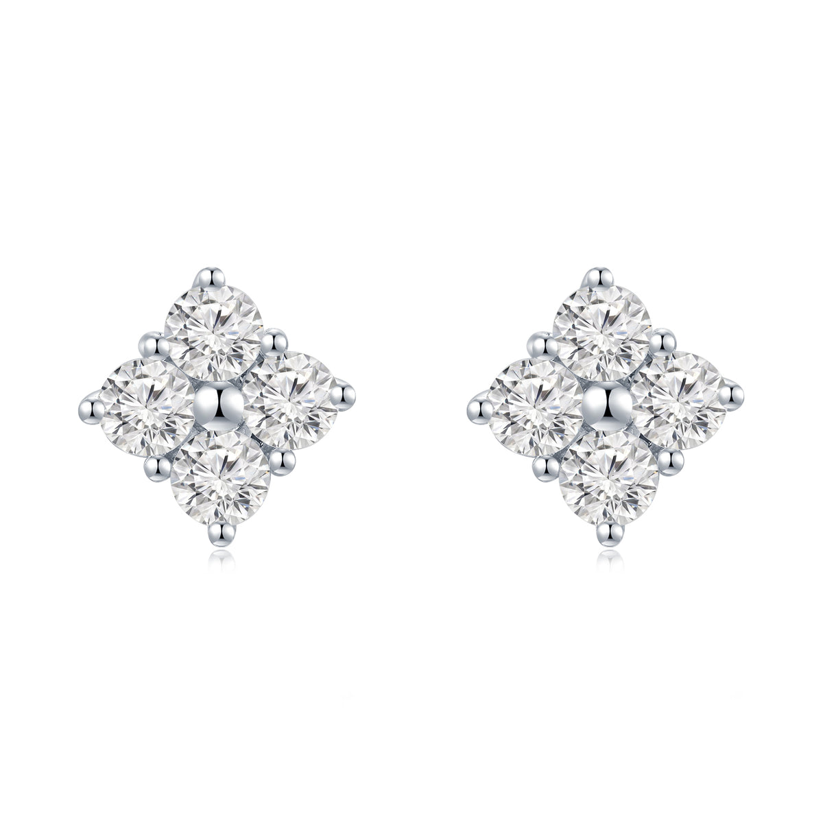 18K White Gold Diamond Earrings