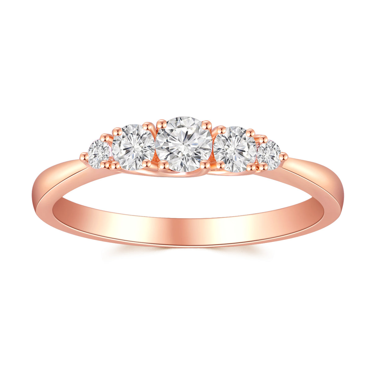 18K Rose Gold Diamond Trilogy Ring