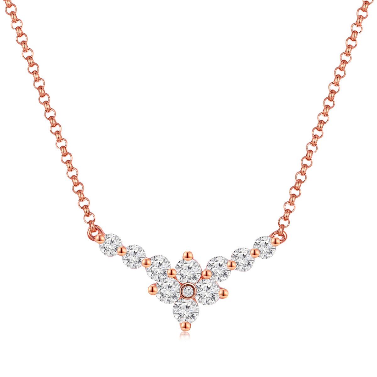 18K Rose Gold Diamond Necklace