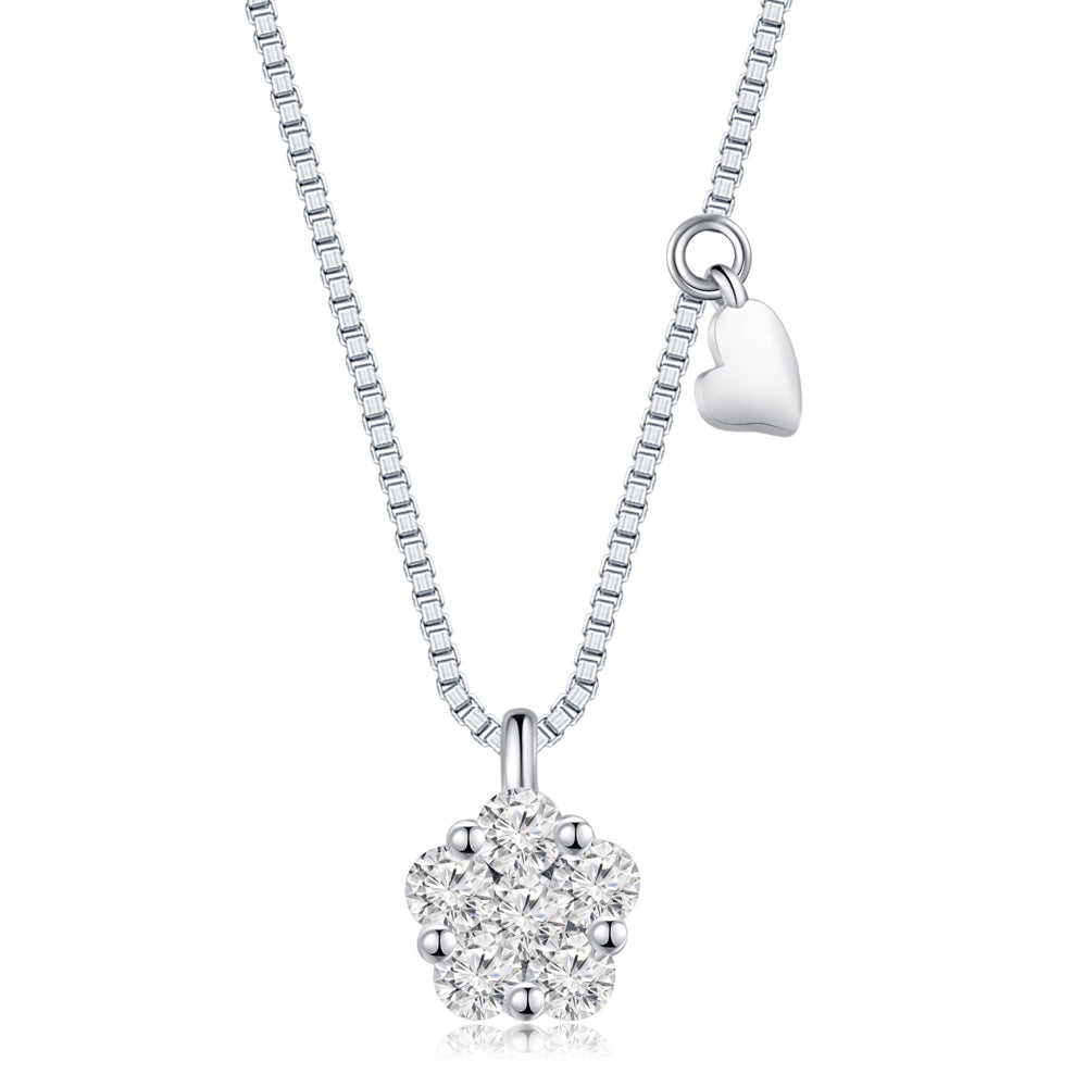 18K Six Diamond Pendant Necklace