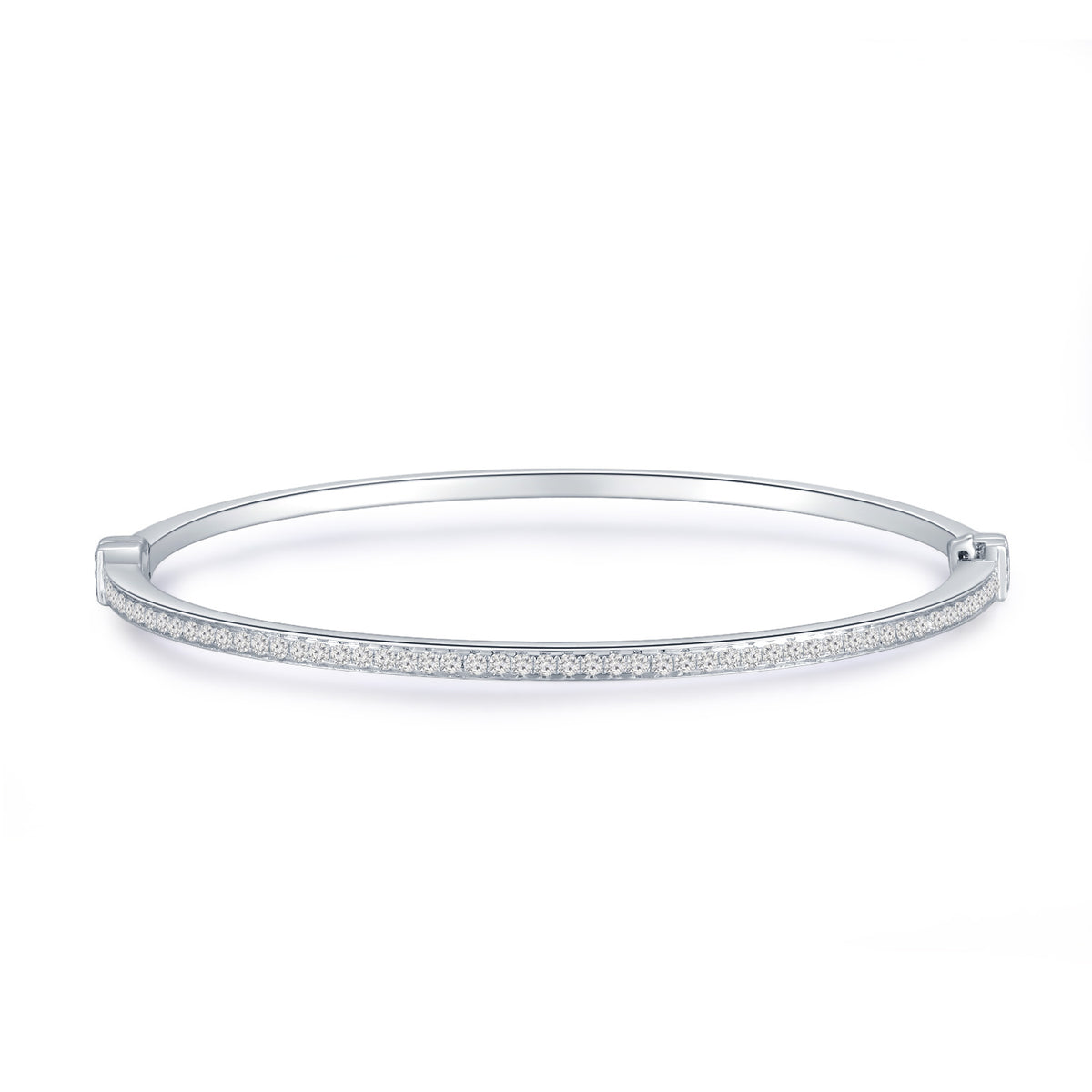 18K White Gold Diamond Bangle