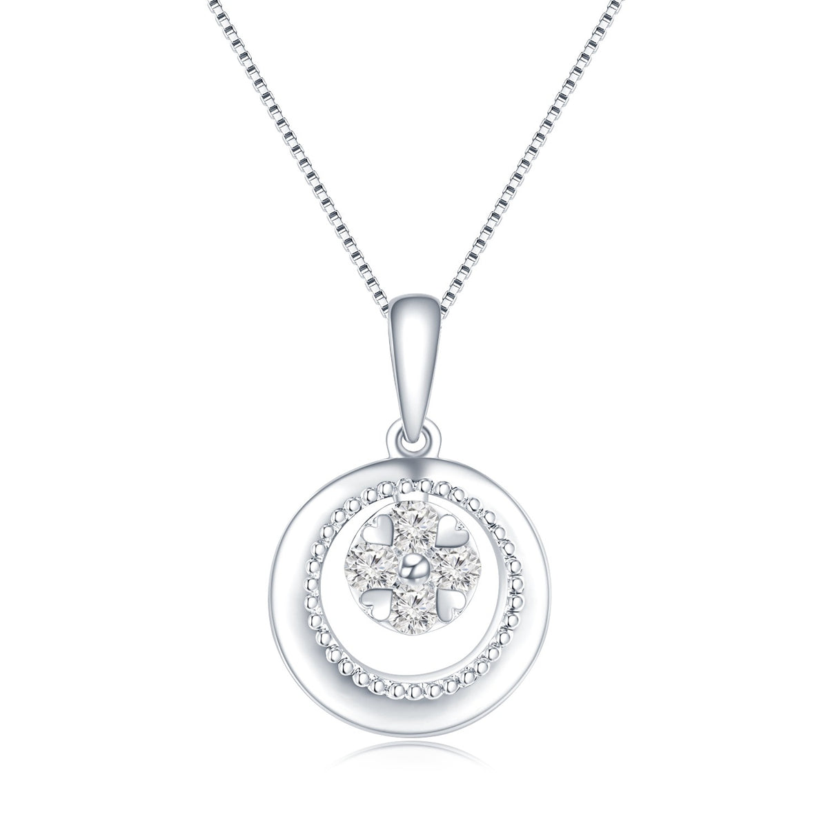 18K White Gold Diamond Pendant
