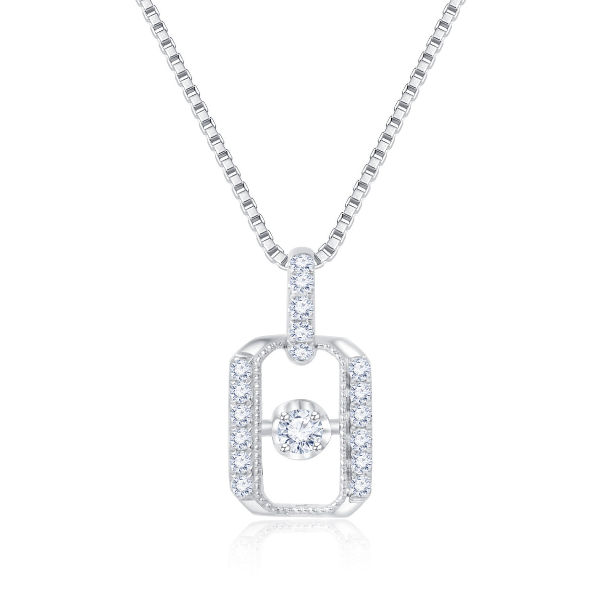 18K White Gold Diamond Pendant