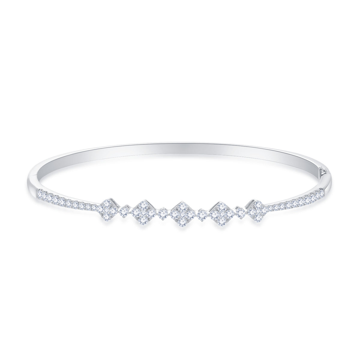 18K White Gold Diamond Bangle