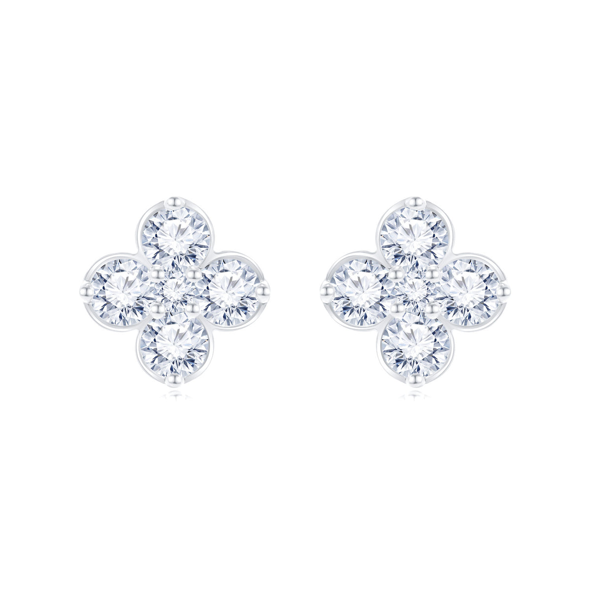 18K White Gold Diamond Earrings