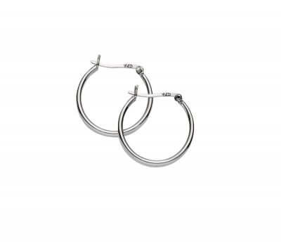 Sterling silver round tube or flat hoop earring HE44