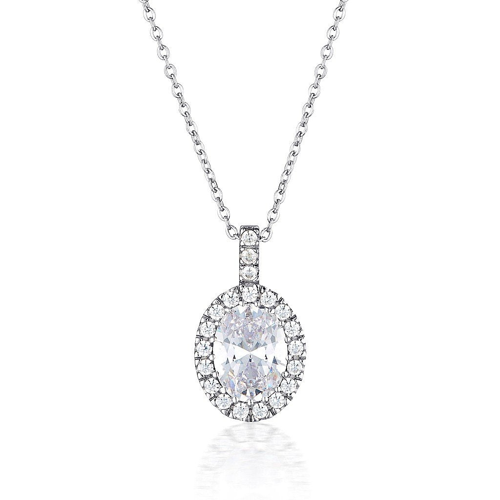 GEORGINI Oval Halo Silver Pendant IP739W