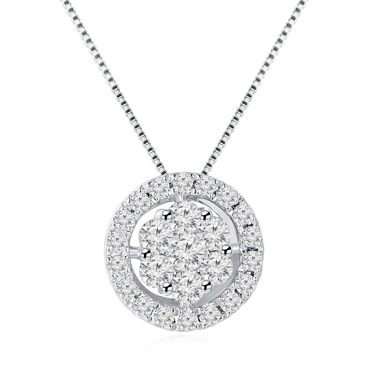 18K White Gold Diamond Pendant