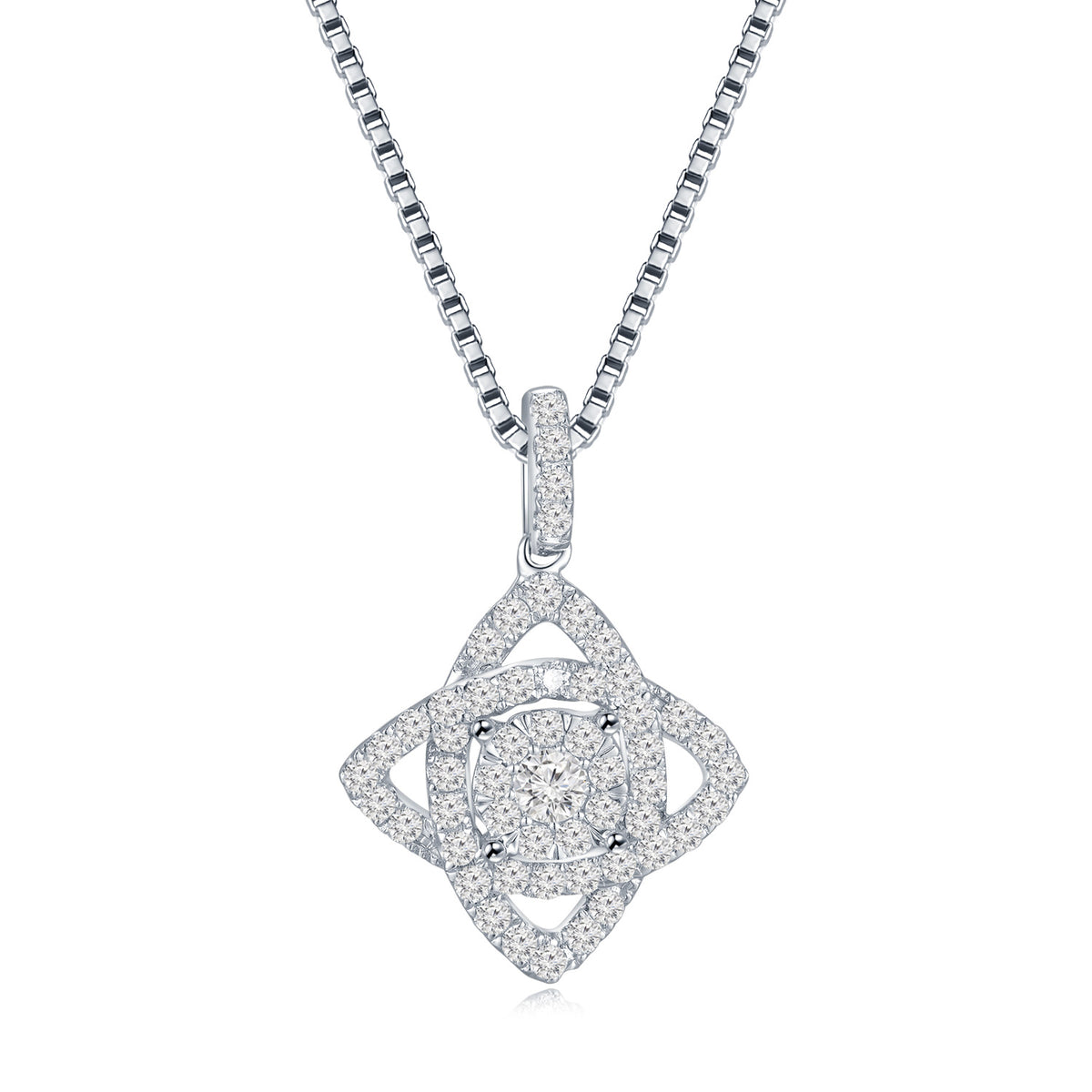 18K White Gold Diamond Necklace