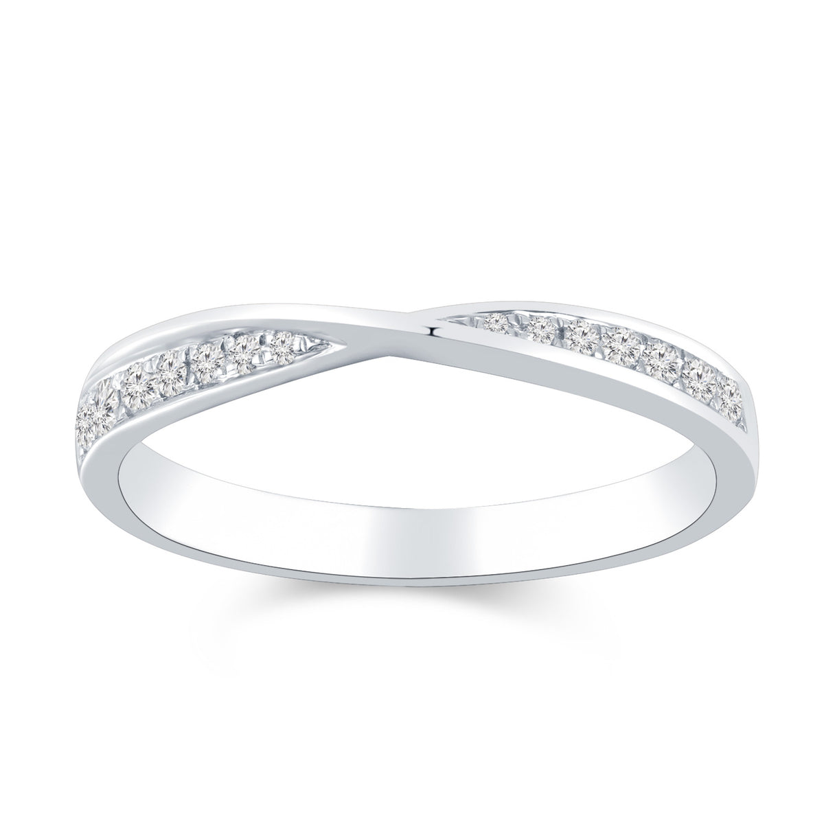18K White Gold Diamond Ladies Ring