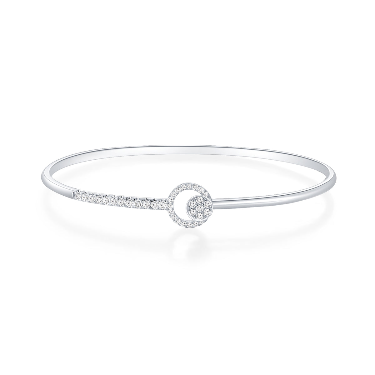 18K White Gold Diamond Bangle