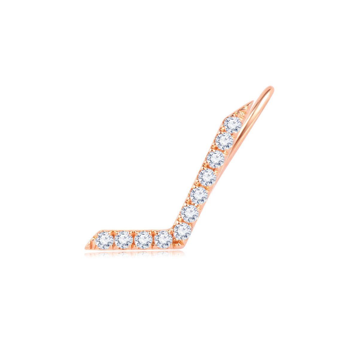 18K Rose Gold Cartilage Single Earring