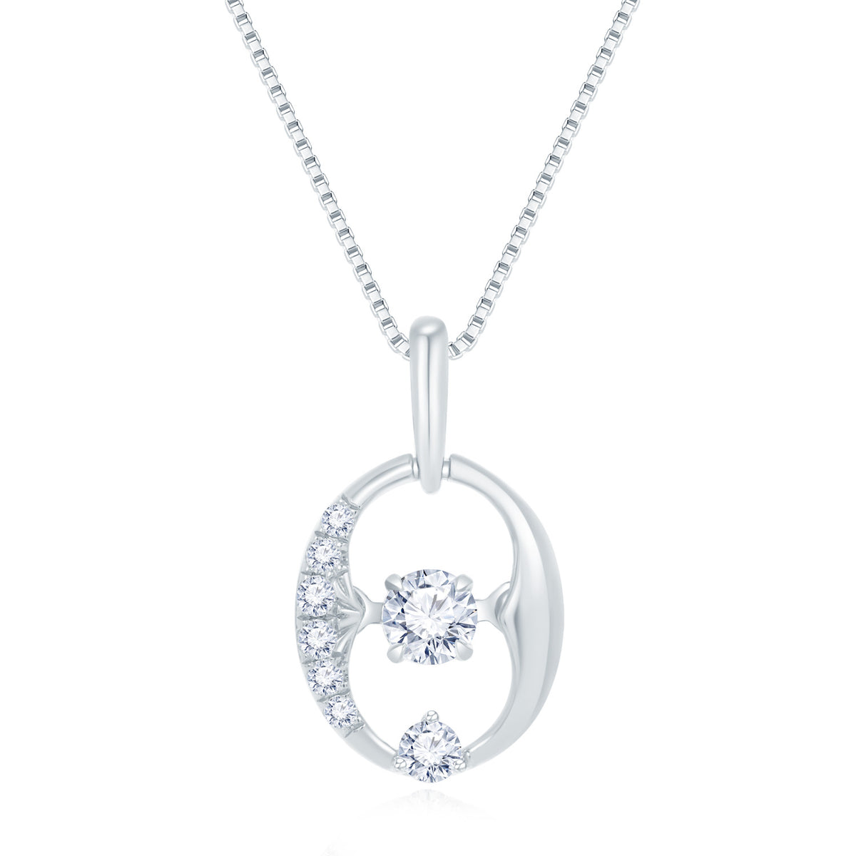 18K White Gold Diamond Pendant
