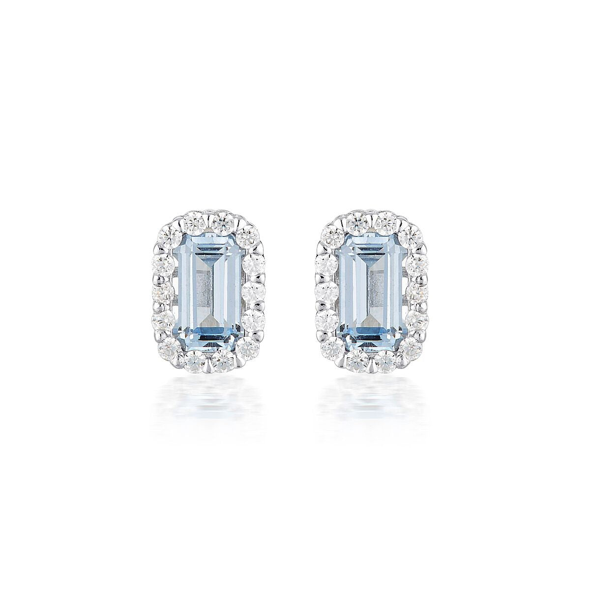 GEORGINI WHITE AQUA SPINEL RHODIUM 3MILS EARRING IE848BL