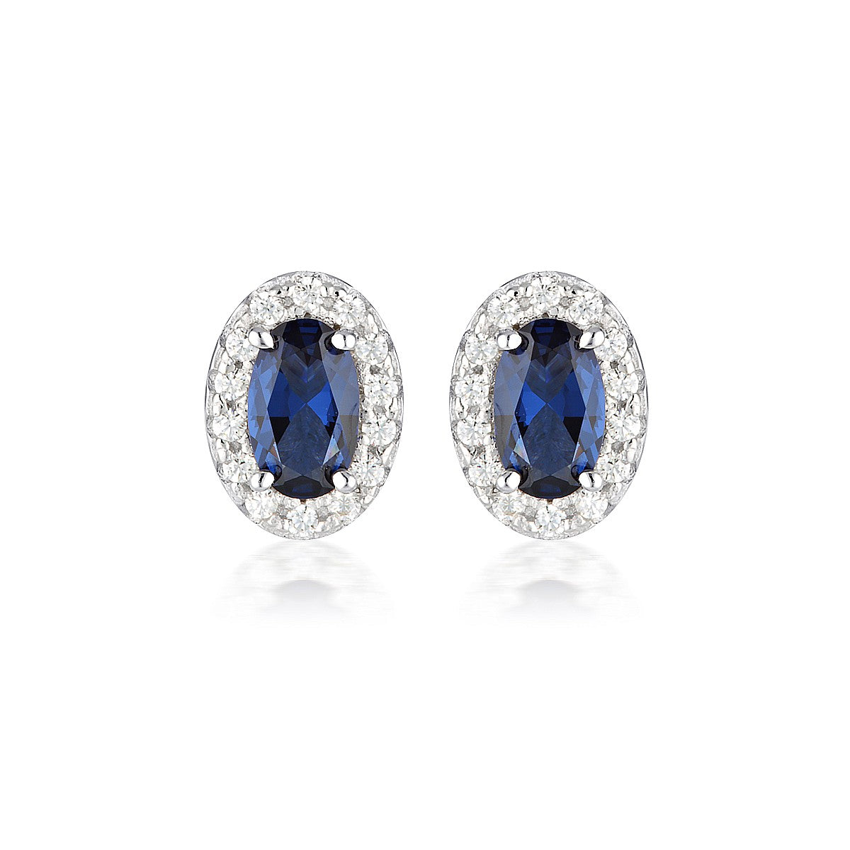 GEORGINI AURORA GLOW EARRINGS SILVER/SAPPHIRE IE973B