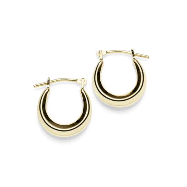 9CT GOLD BONDED SILVER CREOLE EARRINGS