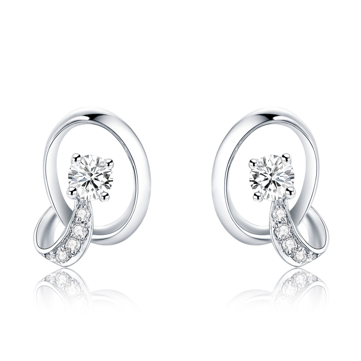 18K White Gold Diamond Earrings