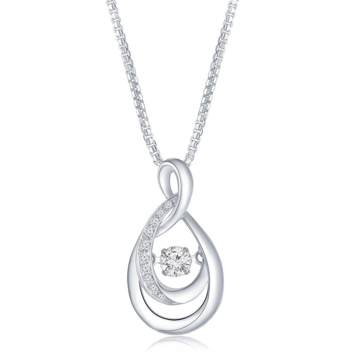 18K White Gold Diamond Pendant