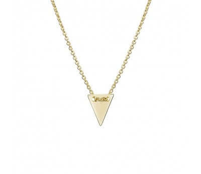 Sterling silver gold plated thread through triangle necklace N174