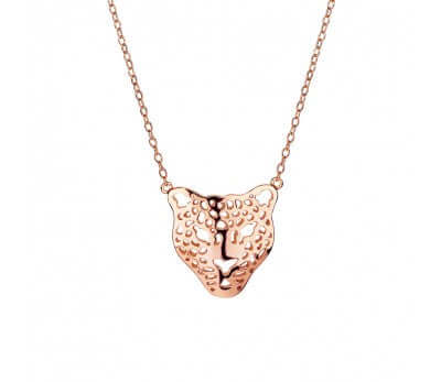 Sterling silver rose gold plated leopard necklace N210