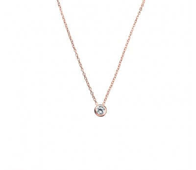 Sterling silver necklace with bezel set CZ pendant N320