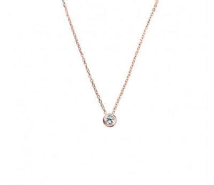 Sterling silver necklace with bezel set CZ pendant N320