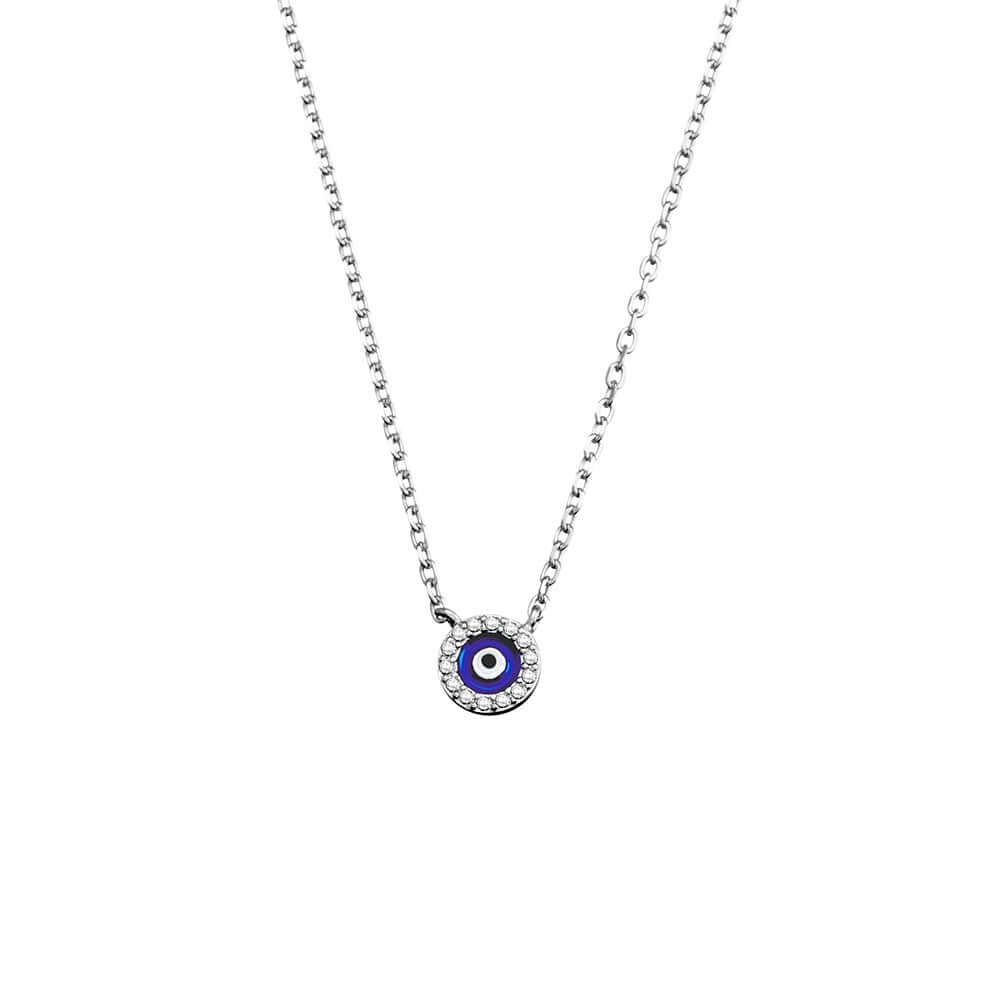 Sterling Silver Round CZ Necklace N337