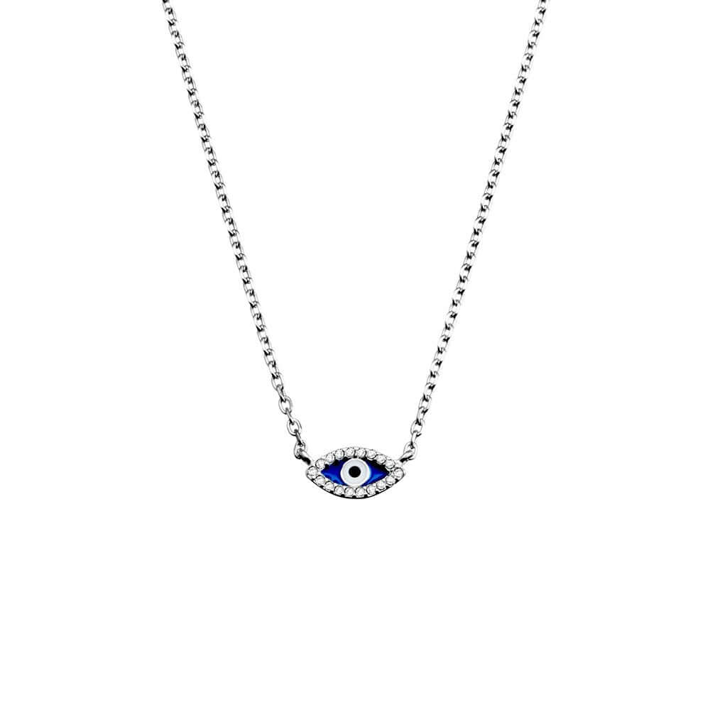 Sterling Silver CZ Eye Necklace N338