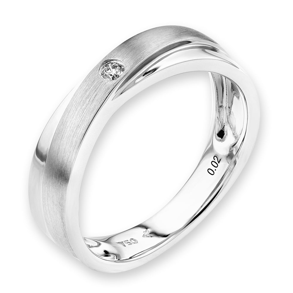 18K White Gold Diamond Band