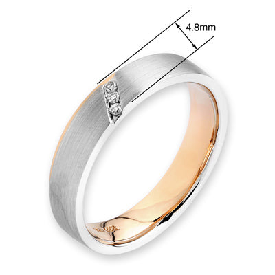 18K White &amp; Yellow Gold Diamond Band