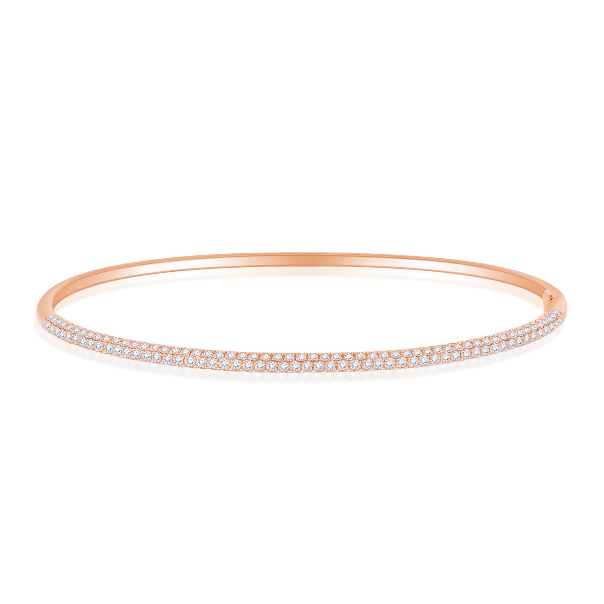 18K Rose Gold Diamond Pave Bangle