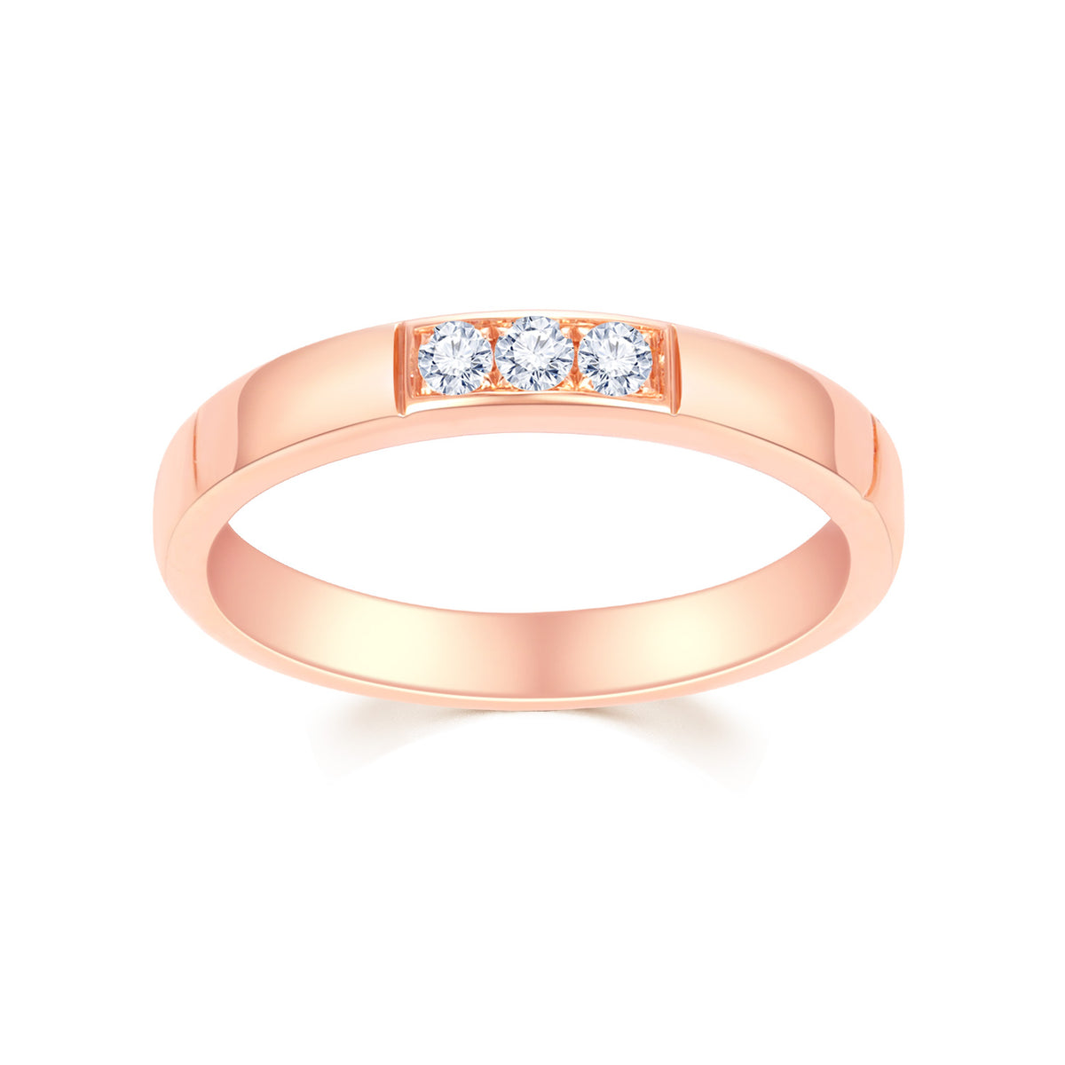 18K Rose Gold Diamond Ring Band