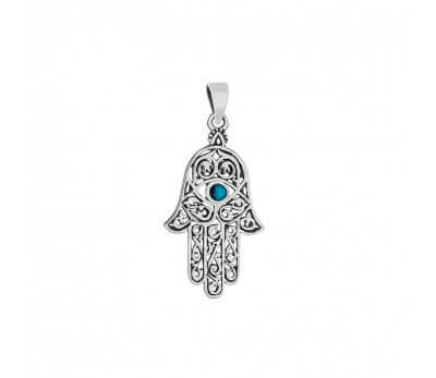 Sterling silver Hamsa hand pendant P932