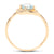 14K Yellow Gold 0.66 Carat Genuine Aquamarine and White Diamond Ring