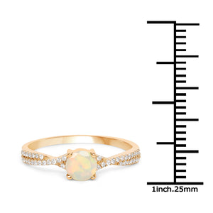 14KY Gold Opal & Diamond Ladies Ring US:7