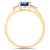 14KY Blue Sapphire Diamond Dress Ladies Ring US:7