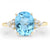 10K Yellow Gold Swiss Blue Topaz and White Topaz Ring US7