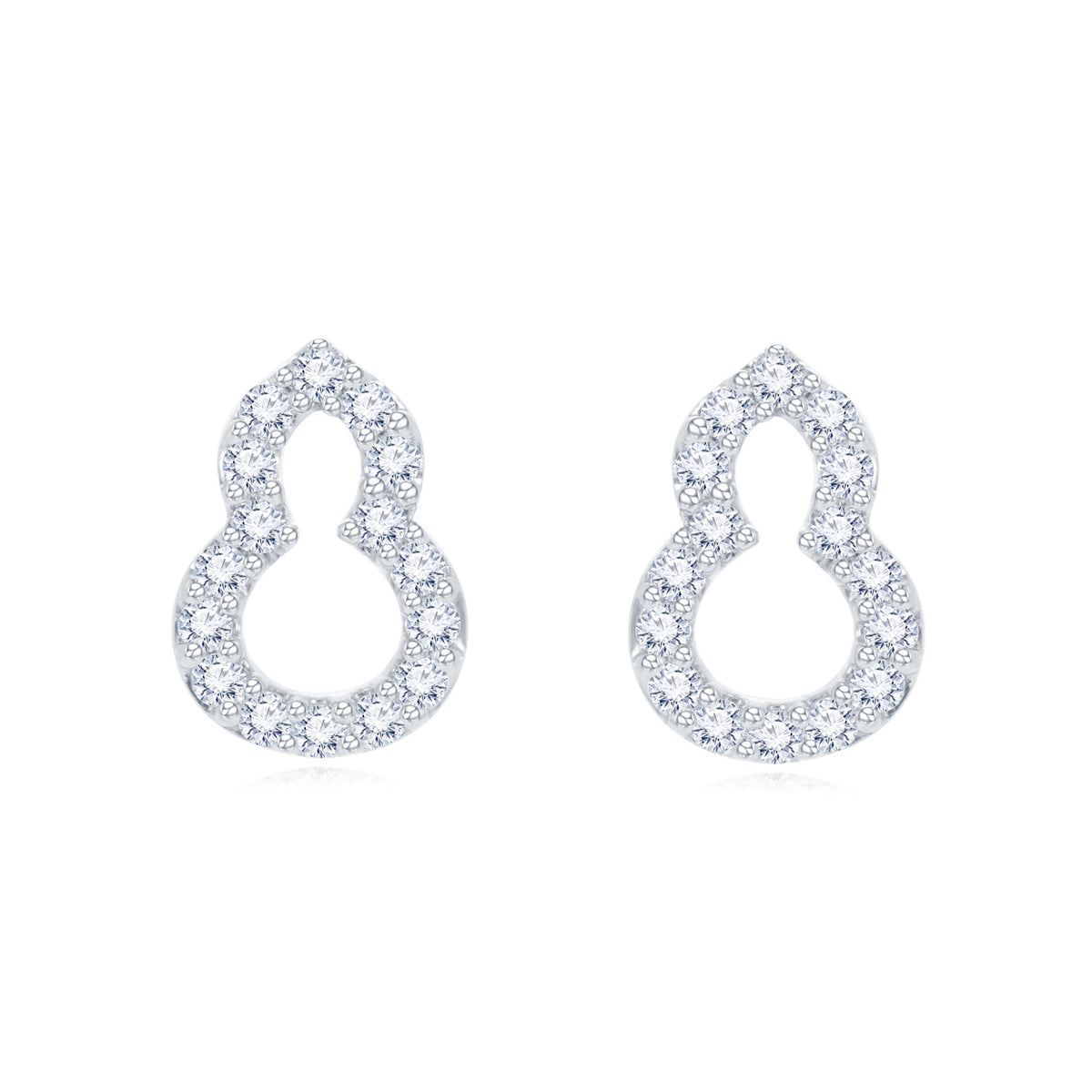 18K White Gold Wu Lu Earrings