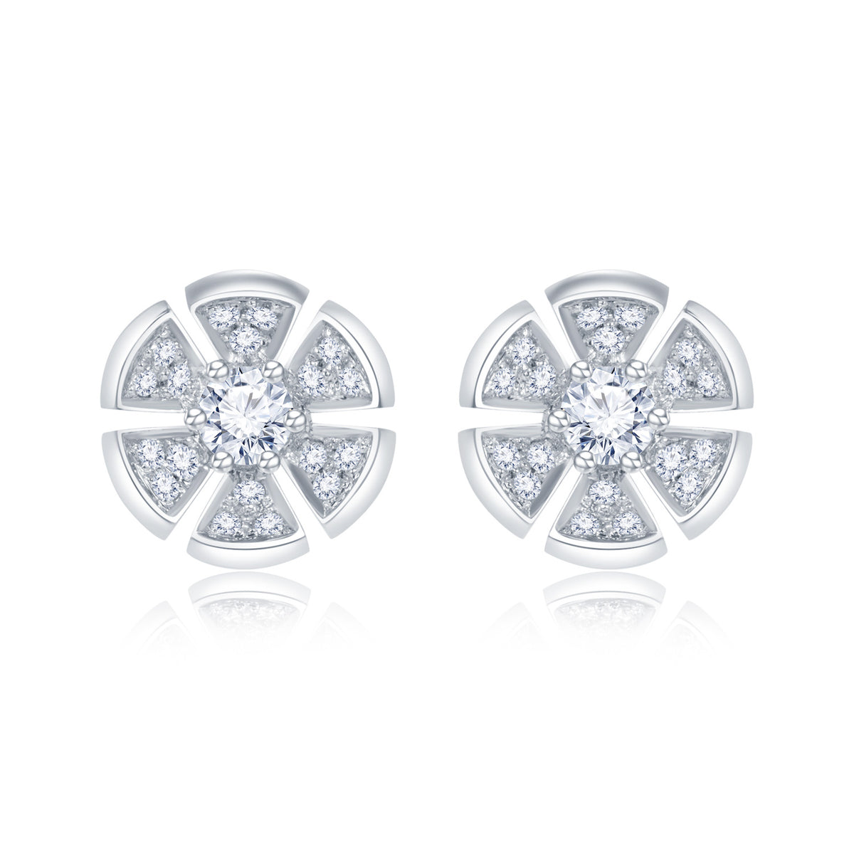 18K White Gold Diamond Earrings