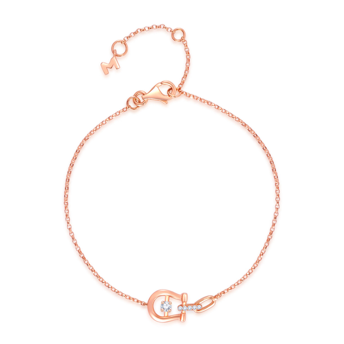 18K Rose Gold Diamond Horse Shoe Bracelet