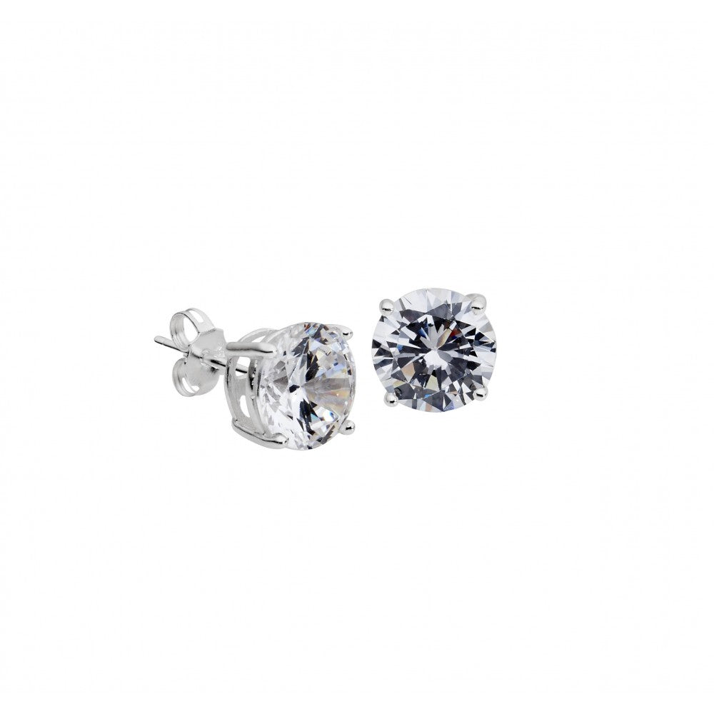 Sterling Silver CZ Earrings 4mm