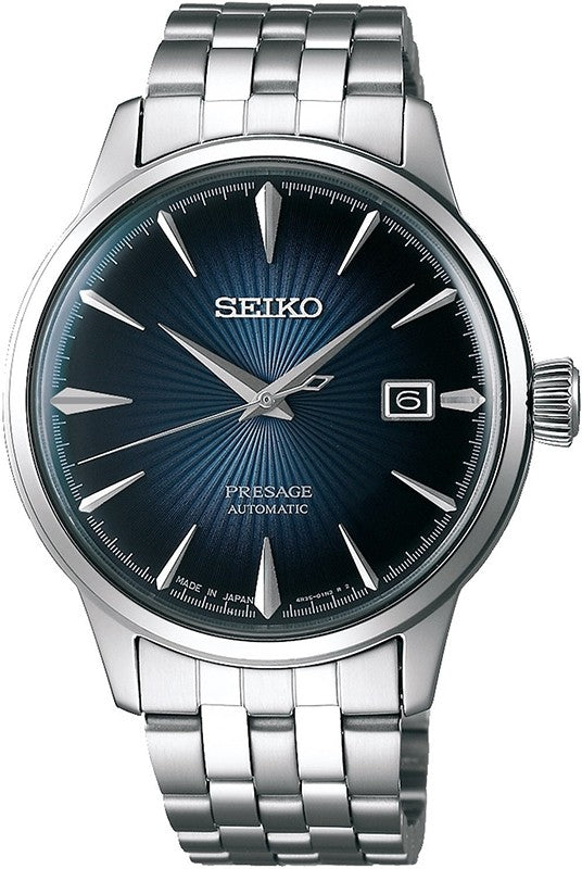 SEIKO PRESAGE (JAPAN MADE) AUTOMATIC SILVER STAINLESS STEEL BAND WATCH SRPB41J1