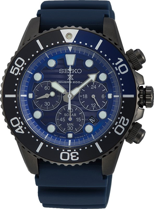 Seiko Solar SSC701P1 Save The Ocean Black Edition