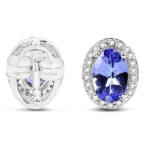 14KW Natural Tanzanite and Diamond Earrings