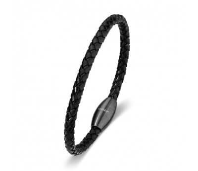 Blaze for Him Steel Leather Bangle SSBG240
