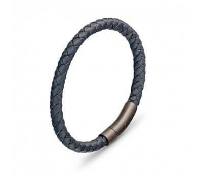 Blaze for Him Steel Leather Bangle SSBG244-MATT