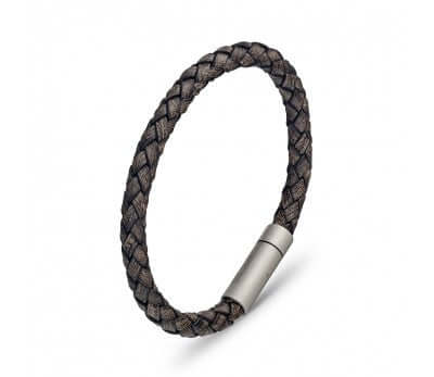 Blaze for Him Steel Leather Bangle SSBG253-MATT
