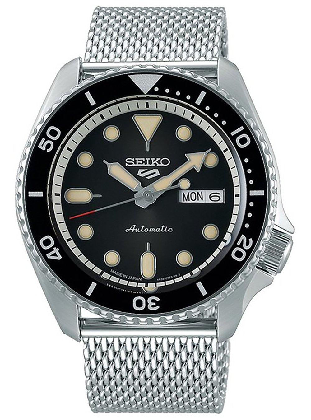 Seiko 5 Sports (Japan Made) Automatic Silver Stainless Steel Band Watch SBSA017